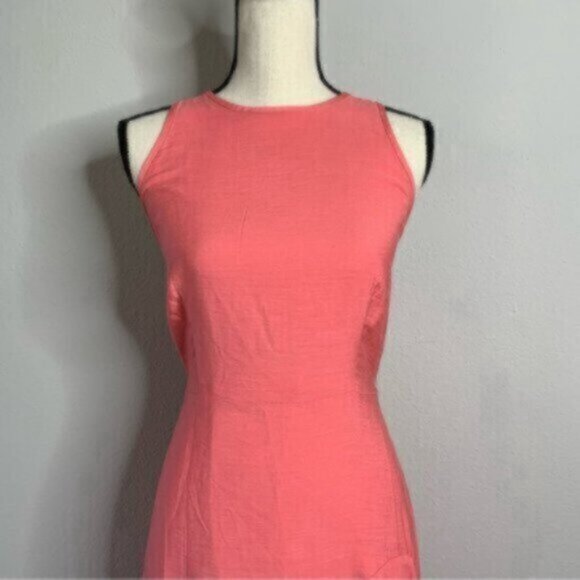 NWT Ann Taylor Coral  Asymmetrical Flowy Flare Dress - Picture 8 of 12
